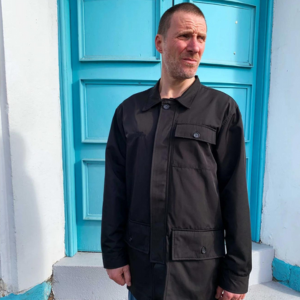 Clothing model wearing Blue Flowers