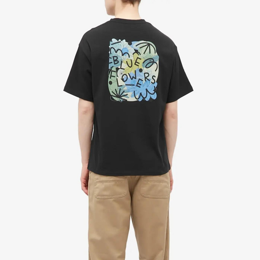 Blue Flowers Pollinator T-Shirt - Black